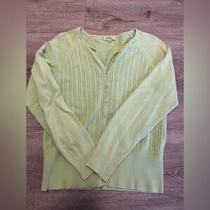 Vintage Dalia Light Green Knit Button-Up Cardigan